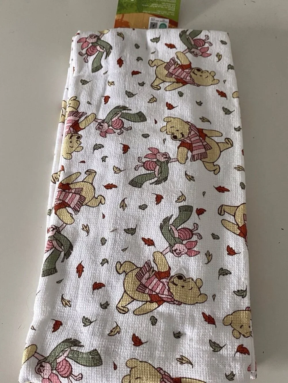 2 Pack Disney Winnie The Pooh Piglet Autumn Fall Leaves Kitchen Towels 16 X 26”